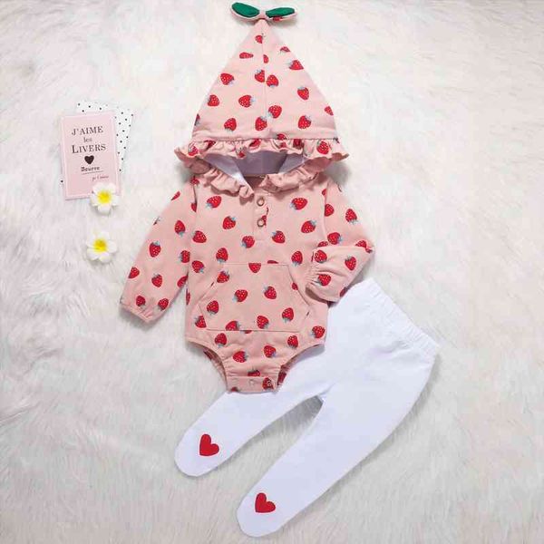 0m 12m baby suit winter long sleeved hooded cartoon strawberry love printing romper bag fart clothes bank pants 50, White
0m 12m baby suit winter long sleeved hooded cartoon strawberry love printing romper bag fart clothes bank pants 50, White