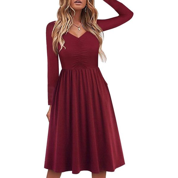 casual dresses for women 2021 fashion long sleeve slim v-neck solid color a-line dress pocket lady autumn vestidos q4, Black;gray
casual dresses for women 2021 fashion long sleeve slim v-neck solid color a-line dress pocket lady autumn vestidos q4, Black;gray