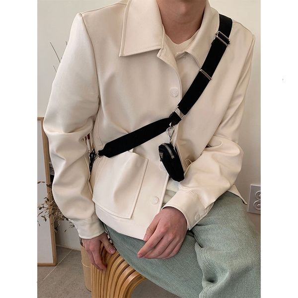 men's jackets korean black white leather slim fashion short motorcycle mens streetwear bomber men m-xl 1kg5, Black;brown
men's jackets korean black white leather slim fashion short motorcycle mens streetwear bomber men m-xl 1kg5, Black;brown
