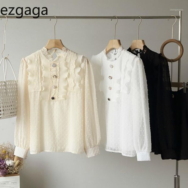 ezgaga shirt and blouse women 2021 spring stand collar lace patchwork pearl button korean office lady elegant shirts blusas women's blo, White
ezgaga shirt and blouse women 2021 spring stand collar lace patchwork pearl button korean office lady elegant shirts blusas women's blo, White