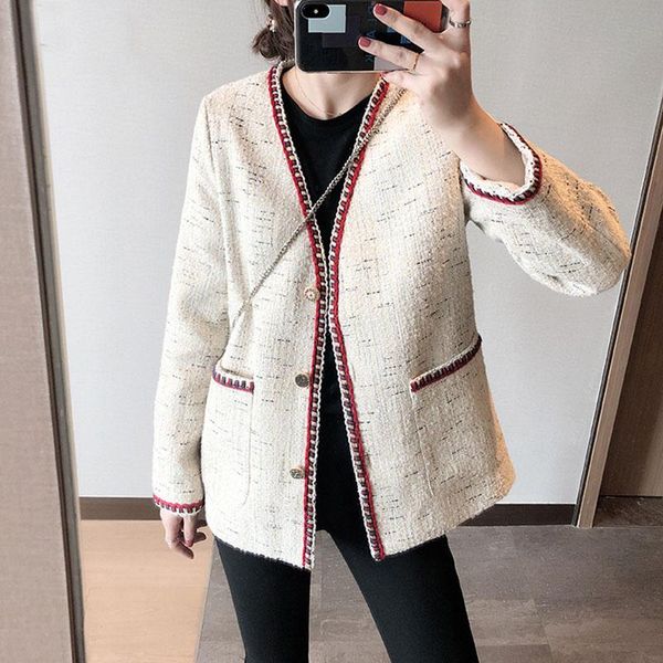 women's jackets fashion designer week 2021 spring autumn women tweed jacket coat long sleeves single-breasted loose qt77, Black;brown
women's jackets fashion designer week 2021 spring autumn women tweed jacket coat long sleeves single-breasted loose qt77, Black;brown