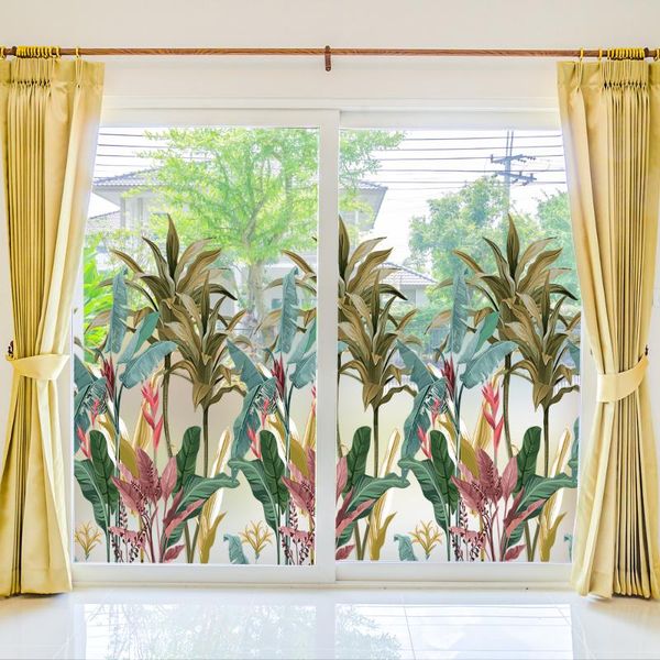 window stickers dicor transparent film stained glass decorative roll tropical rainforest flowers plants suitable for bathroom bedroom
window stickers dicor transparent film stained glass decorative roll tropical rainforest flowers plants suitable for bathroom bedroom