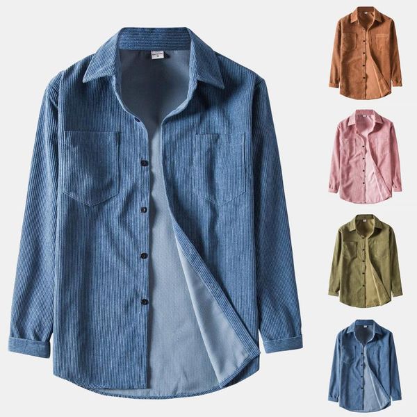 men's casual shirts autumn winter fashion solid corduroy shirt long sleeve pocket turn-down collar handsome men clothing, White;black
men's casual shirts autumn winter fashion solid corduroy shirt long sleeve pocket turn-down collar handsome men clothing, White;black