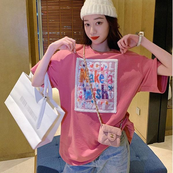 women's t-shirt fashion women t shirt short sleeve summer print tee femme elegant ladies dames casual tshirt loose sweet streetwear, White
women's t-shirt fashion women t shirt short sleeve summer print tee femme elegant ladies dames casual tshirt loose sweet streetwear, White