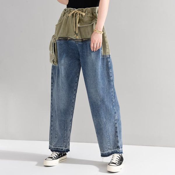 women's jeans wide - leg jeans, loose, high waist, fashion, spring and autumn, 2021, 1t99301, Blue
women's jeans wide - leg jeans, loose, high waist, fashion, spring and autumn, 2021, 1t99301, Blue