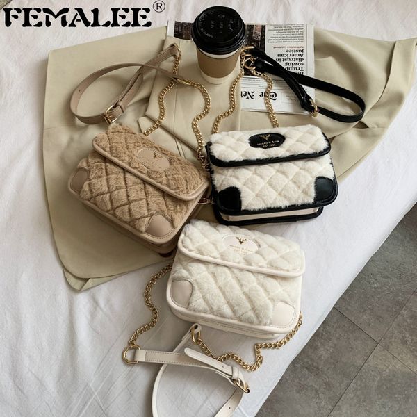 winter simple diamond lattice handbags trendy chains fluffy plush letter shoulder purses mujer soft fur leisure crossbody sac c0228
winter simple diamond lattice handbags trendy chains fluffy plush letter shoulder purses mujer soft fur leisure crossbody sac c0228