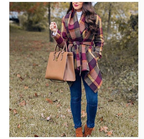 women's wool & blends women elegant fashion with belt loose woolen jacket plaid tunic long sleeve chic outerwear ladies overcoat autumn, Black
women's wool & blends women elegant fashion with belt loose woolen jacket plaid tunic long sleeve chic outerwear ladies overcoat autumn, Black