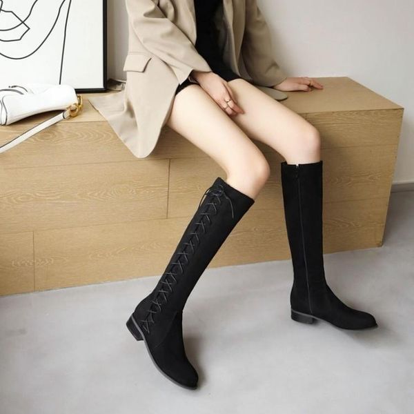 boots suede square heel autumn and winter 2021 women's flat bottomed high tube below knee large, Black
boots suede square heel autumn and winter 2021 women's flat bottomed high tube below knee large, Black