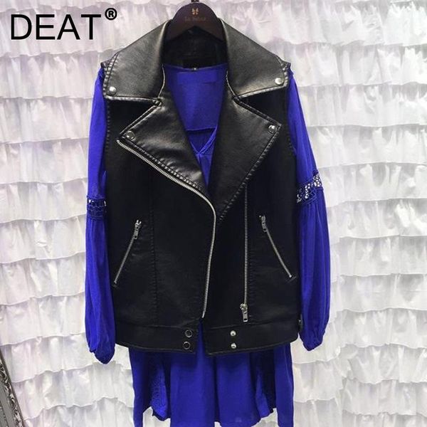 women's vests deat women pu coat vest arrivals netched neck sleeveless temperament fashion spring autumn 2021 11d2181, Black;white
women's vests deat women pu coat vest arrivals netched neck sleeveless temperament fashion spring autumn 2021 11d2181, Black;white
