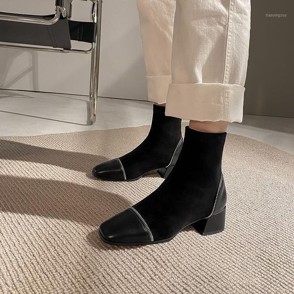 boots 2021 square heel women autumn winter shoes patchwork toe fashion ankle big size 34-431, Black
boots 2021 square heel women autumn winter shoes patchwork toe fashion ankle big size 34-431, Black