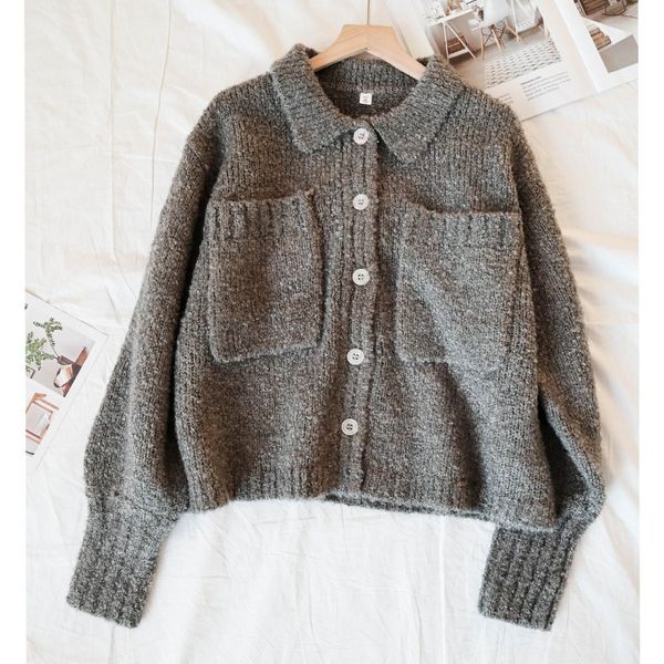 2021 autumn women's turn-down collar sweater long sleeve single breasted loose new cardigan with pockets gfru, White;black
2021 autumn women's turn-down collar sweater long sleeve single breasted loose new cardigan with pockets gfru, White;black