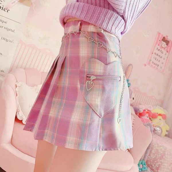 skirts 2021 summer uniforms cute women skirt kawaii high waist heart pocket pleated female harajuku purple plaid mujer, Black
skirts 2021 summer uniforms cute women skirt kawaii high waist heart pocket pleated female harajuku purple plaid mujer, Black