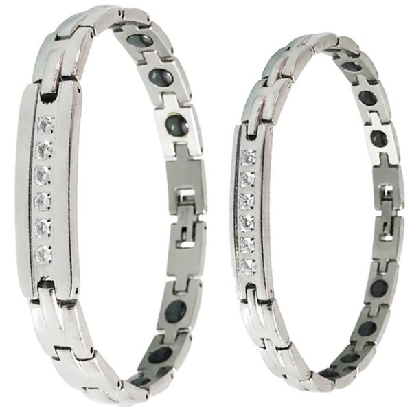 link, chain couple's stainless steel wrist bracelet men's health care therapy magnetic bangle hand women's armbanden lover�, Black
link, chain couple's stainless steel wrist bracelet men's health care therapy magnetic bangle hand women's armbanden lover�, Black