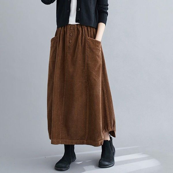 skirts corduroy women skirt autumn 2021 high waist solid thicken warm vintage oversized loose female quality, Black
skirts corduroy women skirt autumn 2021 high waist solid thicken warm vintage oversized loose female quality, Black