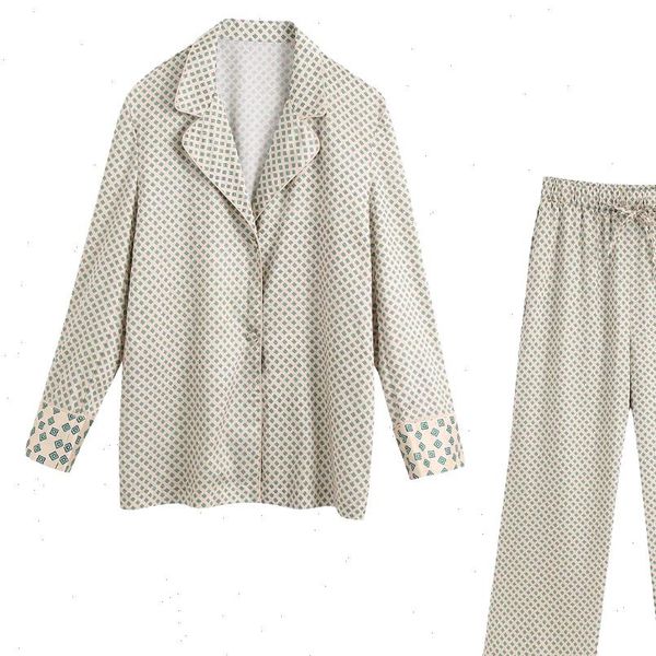 2021 new women two piece set printed loose pajama style long sleeves shirt blouse amp pants trousers elastic waistband, Gray
2021 new women two piece set printed loose pajama style long sleeves shirt blouse amp pants trousers elastic waistband, Gray