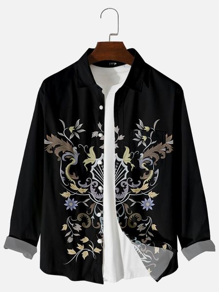 men's casual shirts 2021 selling traditional ethnic pattern 3 digital printing loose large button long sleeve cardigan shirt, White;black
men's casual shirts 2021 selling traditional ethnic pattern 3 digital printing loose large button long sleeve cardigan shirt, White;black