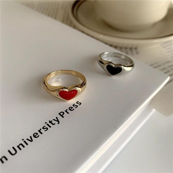cluster rings heart for women black red enamel metal finger jewelry fashion accessories 2021 summer, Golden;silver
cluster rings heart for women black red enamel metal finger jewelry fashion accessories 2021 summer, Golden;silver