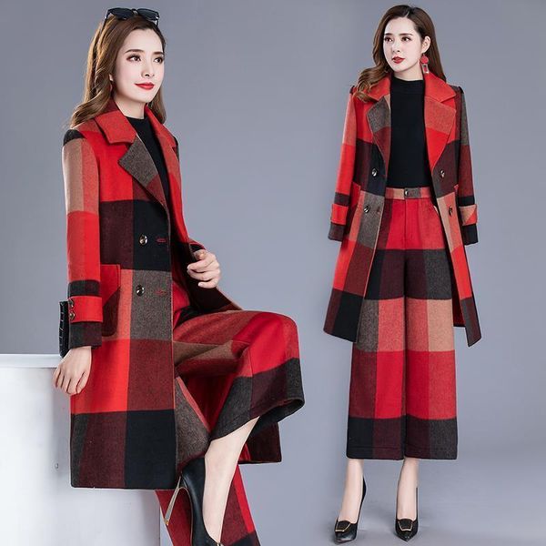 women's two piece pants single/suit female wide leg fashionable two-piece 2021 women autumn winter mature temperament woolen plaid jack, White
women's two piece pants single/suit female wide leg fashionable two-piece 2021 women autumn winter mature temperament woolen plaid jack, White