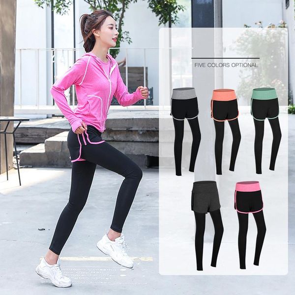 yoga outfits pants women's summer breathable fitness quick-drying stretch anti-fake two-piece trousers for running, White;red
yoga outfits pants women's summer breathable fitness quick-drying stretch anti-fake two-piece trousers for running, White;red
