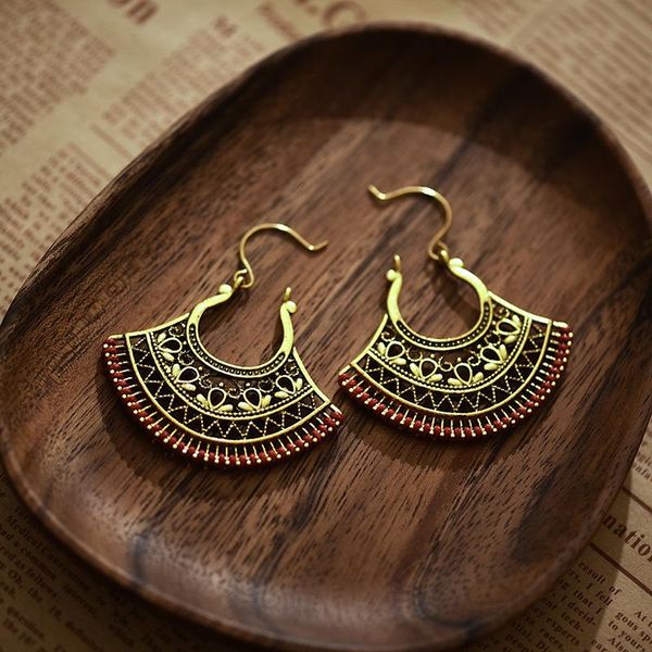 stud creative fan-shaped national antique earrings female wind personalized woven, Golden;silver
stud creative fan-shaped national antique earrings female wind personalized woven, Golden;silver