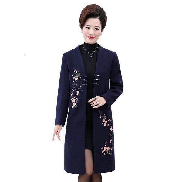 winter fashion plus size 4xl embroidered female flower fine casual long mixtures wool jacket outwear o622 id2p, Black 
winter fashion plus size 4xl embroidered female flower fine casual long mixtures wool jacket outwear o622 id2p, Black