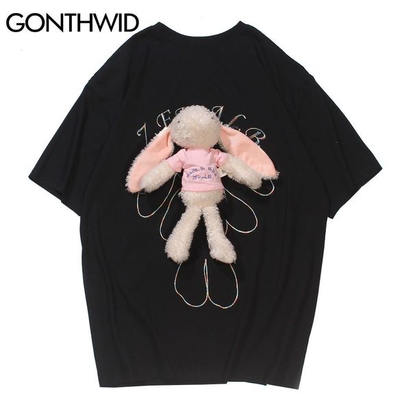 gonthwid t-shirts hip hop casual streetwear embroidery hung toy rabbit short sleeve tees cotton loose summer men harajuku c0315, White;black
gonthwid t-shirts hip hop casual streetwear embroidery hung toy rabbit short sleeve tees cotton loose summer men harajuku c0315, White;black