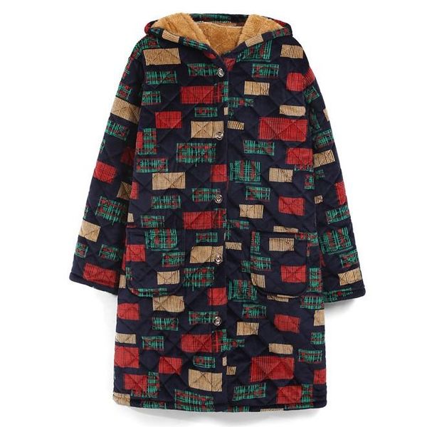 women's sleepwear printed flower chinese women hooded robe gown casual large size 3xl kimono bathrobe loose nightwear with buttons, Black;red
women's sleepwear printed flower chinese women hooded robe gown casual large size 3xl kimono bathrobe loose nightwear with buttons, Black;red