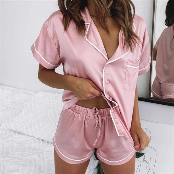 spring summer silk pajamas set womens sleepwears simple pure color leisure with pockets nightwear short sleeves sleepwear, Black;red
spring summer silk pajamas set womens sleepwears simple pure color leisure with pockets nightwear short sleeves sleepwear, Black;red