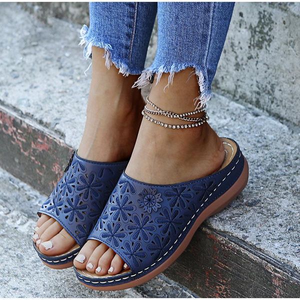 sandals retro slippers women shoes pu leather flower wedges woman casual flip flops sewing 2021 summer beach, Black
sandals retro slippers women shoes pu leather flower wedges woman casual flip flops sewing 2021 summer beach, Black