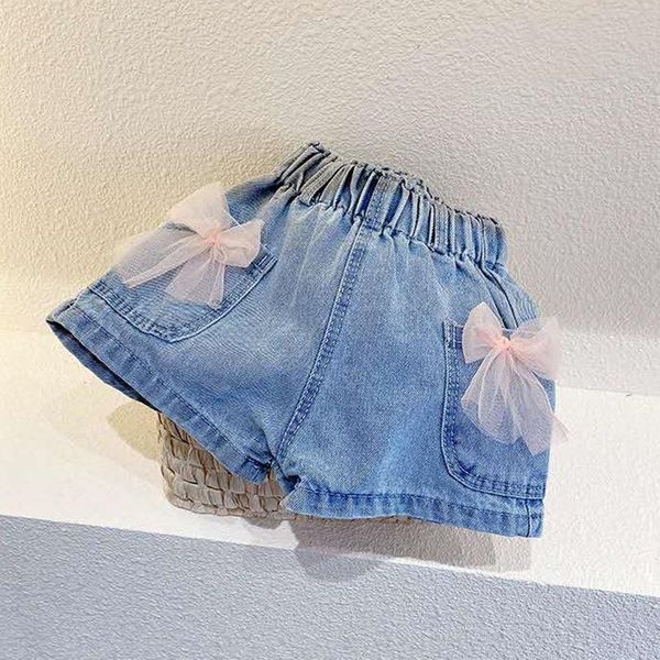 jeans baby girls' net yarn bowknot denim shorts 2021 summer fashion casual pants for 3-8 years old children, Blue
jeans baby girls' net yarn bowknot denim shorts 2021 summer fashion casual pants for 3-8 years old children, Blue