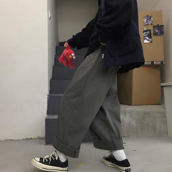 women's pants & capris casual womens plus size loose wide leg trousers females harajuku streetwear korean students femme, Black;white
women's pants & capris casual womens plus size loose wide leg trousers females harajuku streetwear korean students femme, Black;white