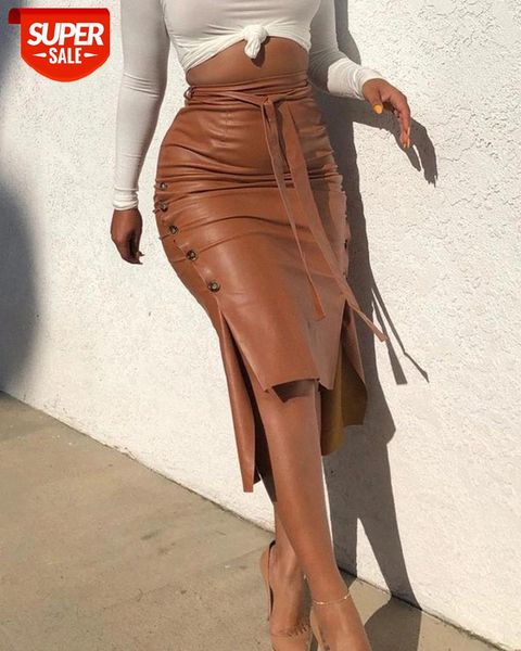 women bandage pu leather party high waist skirts fashion solid faux leather side button skirt casual bodycon split skirts #tw4l, Black
women bandage pu leather party high waist skirts fashion solid faux leather side button skirt casual bodycon split skirts #tw4l, Black