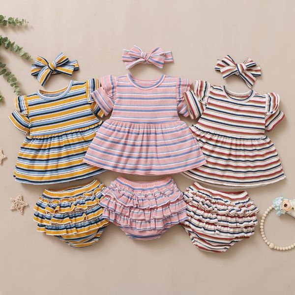 clothing sets 3pcs baby girl clothes kids summer toddler for girls striped print dress + ruffle shorts infant outfit, White
clothing sets 3pcs baby girl clothes kids summer toddler for girls striped print dress + ruffle shorts infant outfit, White