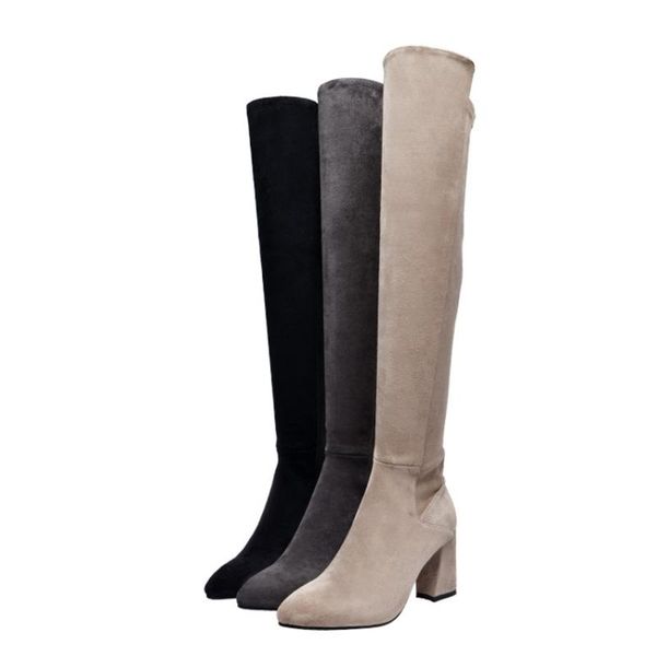 boots slim fit elastic flock over the knee round head zipper women shoes ladies high heel overknee long thigh botas, Black
boots slim fit elastic flock over the knee round head zipper women shoes ladies high heel overknee long thigh botas, Black