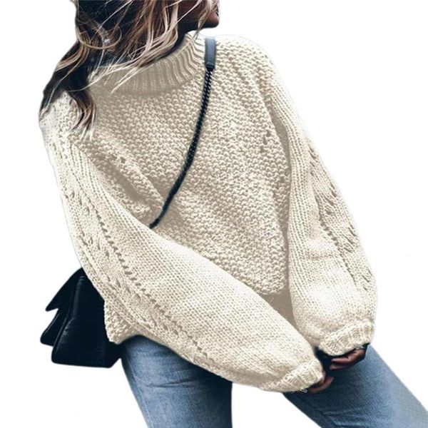 women's sweaters solid color half high collar knitted sweater women autumn winter hollow out long sleeve pullover streetwear jumper, White;black
women's sweaters solid color half high collar knitted sweater women autumn winter hollow out long sleeve pullover streetwear jumper, White;black