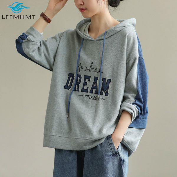 2021 women spring fall new fashion long sleeve denim patchwork letter print sweatshirt office lady casual hoodie outerwear vzu4, Black
2021 women spring fall new fashion long sleeve denim patchwork letter print sweatshirt office lady casual hoodie outerwear vzu4, Black