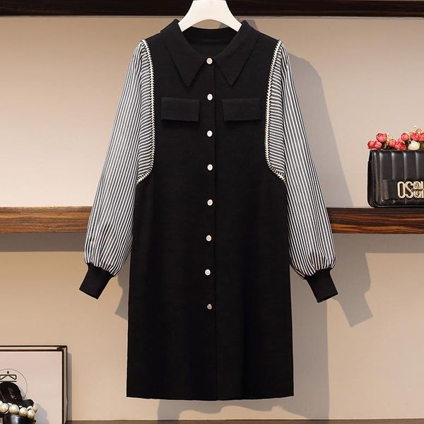 casual dresses plus size l-5xl women dress 2021 striped patchwork button batwing sleeve oversize female vestido loose autumn, Black;gray
casual dresses plus size l-5xl women dress 2021 striped patchwork button batwing sleeve oversize female vestido loose autumn, Black;gray