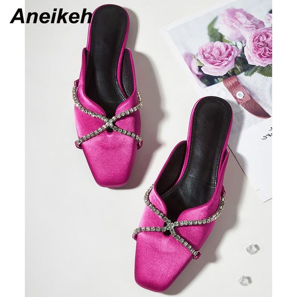 slippers aneikeh elegant silk low heels crystal sandals shallow summer shoes for woman outside design sense pointed toe pumps, Black
slippers aneikeh elegant silk low heels crystal sandals shallow summer shoes for woman outside design sense pointed toe pumps, Black