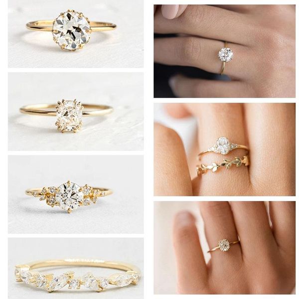 cluster rings aide white zircon classic wedding ring for women girl 925 silver charm crystal finger engagement gift anillos 6/7/8mm, Golden;silver
cluster rings aide white zircon classic wedding ring for women girl 925 silver charm crystal finger engagement gift anillos 6/7/8mm, Golden;silver