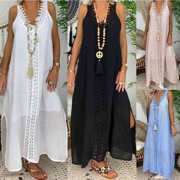 boho plus size women summer dress sleeveless holiday off shoulder lace maxi long causal party beach loose es 210603, Black;gray
boho plus size women summer dress sleeveless holiday off shoulder lace maxi long causal party beach loose es 210603, Black;gray