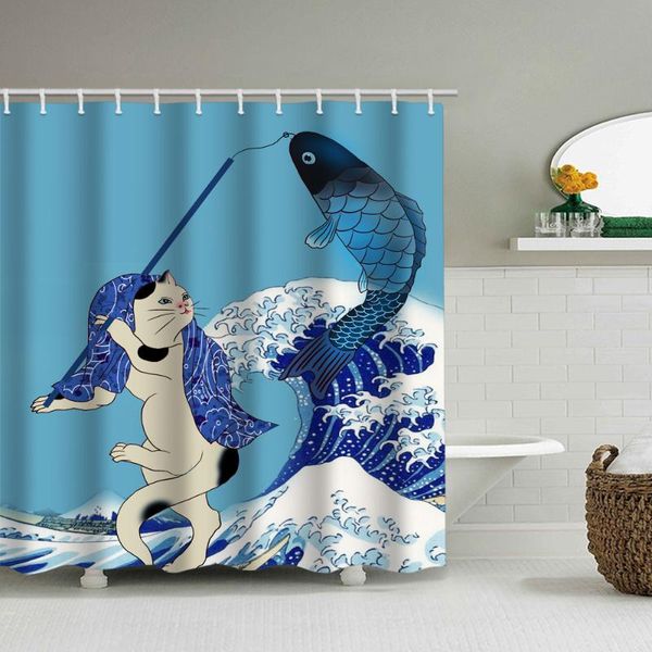 shower curtains cartoon illustration cat fishing print curtain waterproof perforated bathroom
shower curtains cartoon illustration cat fishing print curtain waterproof perforated bathroom