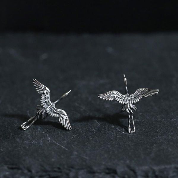 stud retro 925 sterling silver earrings national wind cranes carved handmade original niche jewelry accessories, Golden;silver
stud retro 925 sterling silver earrings national wind cranes carved handmade original niche jewelry accessories, Golden;silver