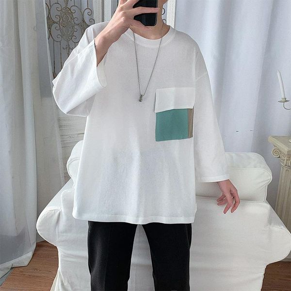 men's t-shirts patchwork spring autumn fashion pockets long sleeve men t shirt 2021 trend casual harajuku clothing korean style teen st, White;black
men's t-shirts patchwork spring autumn fashion pockets long sleeve men t shirt 2021 trend casual harajuku clothing korean style teen st, White;black