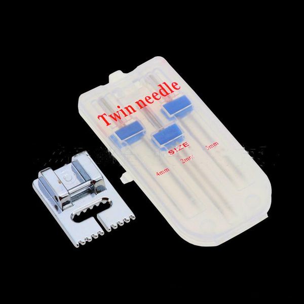 1 set double twin needles stainless steel sewing machine needles embroidery for sewing groove foot crafts arts needle, Black 
1 set double twin needles stainless steel sewing machine needles embroidery for sewing groove foot crafts arts needle, Black
