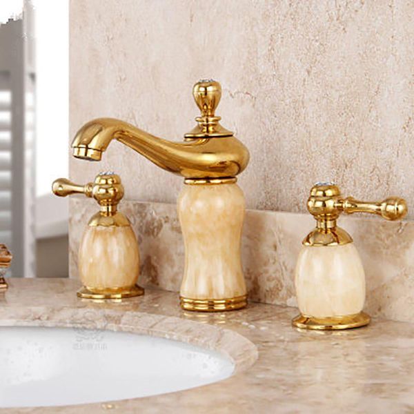 bathroom sink faucets faucet brass made gold jade double handle three hole basin cold water mixer taps
bathroom sink faucets faucet brass made gold jade double handle three hole basin cold water mixer taps