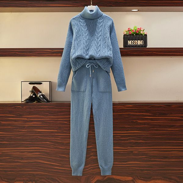 autumn cbafu -4xl winter 2 piece set women knitted warm turtleneck sweater pullover pants suit pocket tracksuit bji7, Gray
autumn cbafu -4xl winter 2 piece set women knitted warm turtleneck sweater pullover pants suit pocket tracksuit bji7, Gray