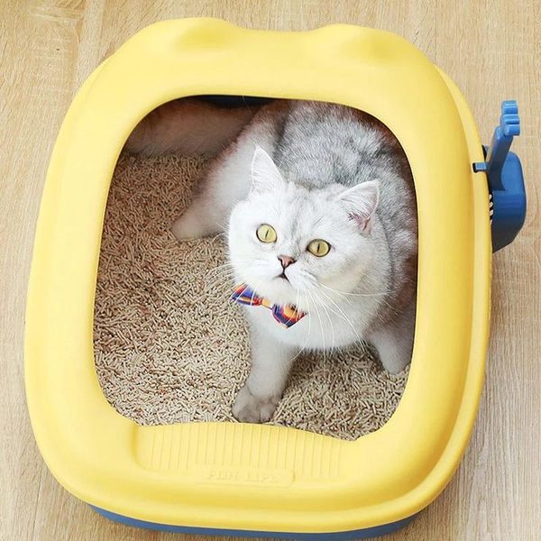 other cat supplies pet toilet semi-enclosed bedpan anti splash litter box with scoop kitten dog clean home plastic sand