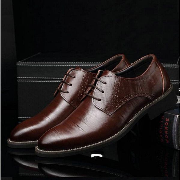 dress shoes 2021 mens leather men's business wedding oxfords lace up pointed toe flats big size 38-45, Black
dress shoes 2021 mens leather men's business wedding oxfords lace up pointed toe flats big size 38-45, Black