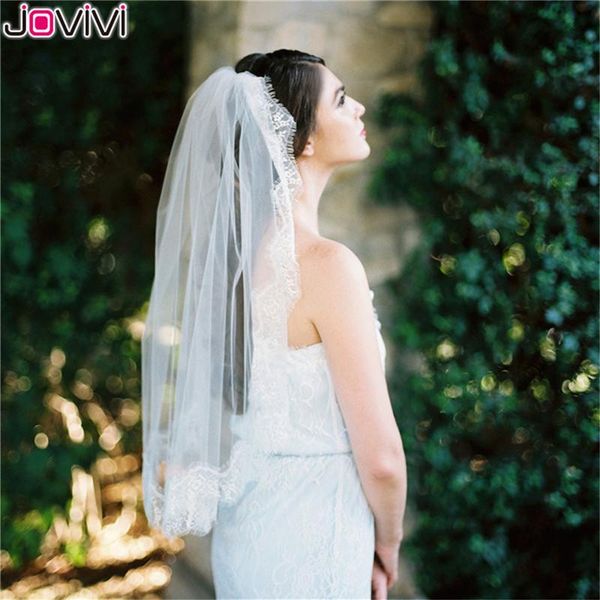 bridal veils jovivi 1pc short tulle wedding one layer lace applique edge veil with metal wire comb for marriage accessories, Black
bridal veils jovivi 1pc short tulle wedding one layer lace applique edge veil with metal wire comb for marriage accessories, Black