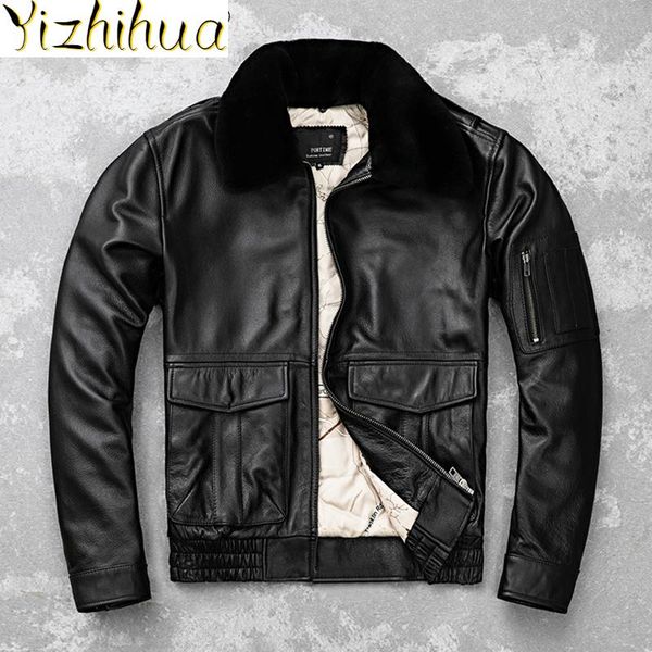 men's leather & faux azazel winter men jacket motorcycle clothing real cow cotton short 5xl jackets fur collar coat ropa hombre lxr402, Black
men's leather & faux azazel winter men jacket motorcycle clothing real cow cotton short 5xl jackets fur collar coat ropa hombre lxr402, Black